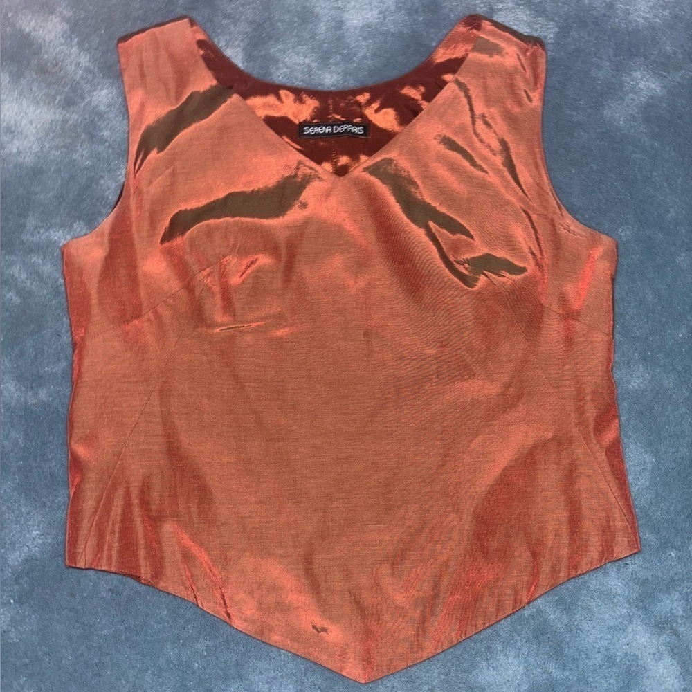 Serena Depris top reflective shiny material​